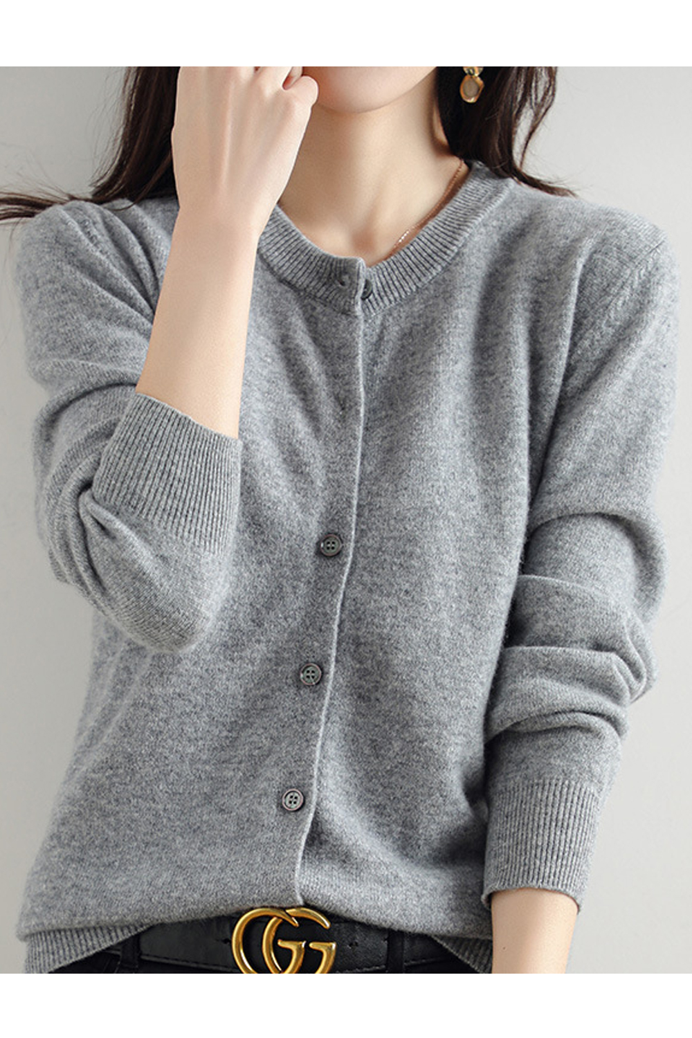 Tom Carry Women Lovely & Comfy V-Neck Button Closure Restful Long Sleeve Knitted Winter Cardigan