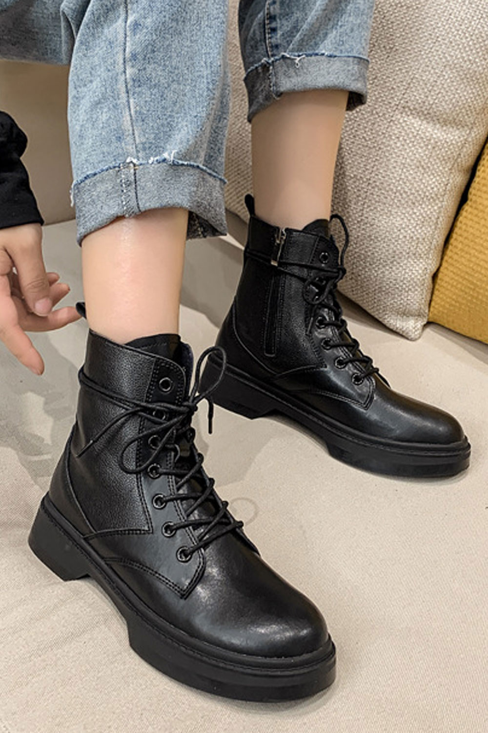 Tom Carry Women Thick Bottom High Top Lace Up Fantastic Boots