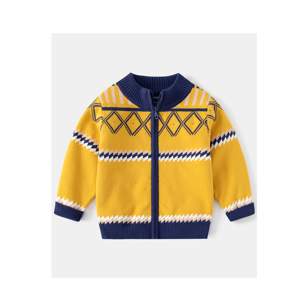 Tom Carry Toddler Boys Beautifully Designed Printed Pattern Zip Closure Winter Cardigan Sweater