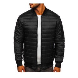 TOMCARRY Men Stylish Designed Ribbed Hem & Cuff Zipper Closure Side Pockets Winter Padded Jacket