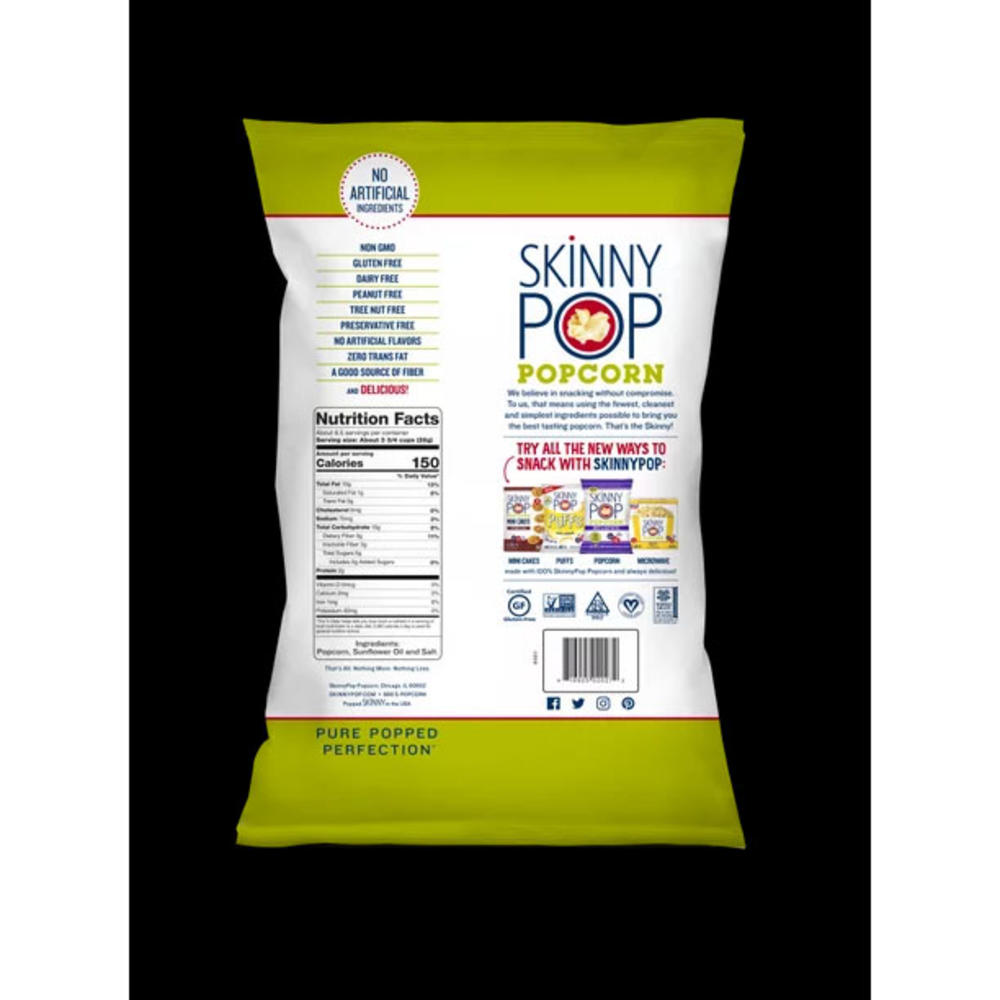 SkinnyPop Gluten-Free Original Popcorn, 6.7 oz Bag
