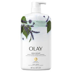 Olay Fresh Outlast Body Wash, Birch Water & Lavender, 30 fl oz