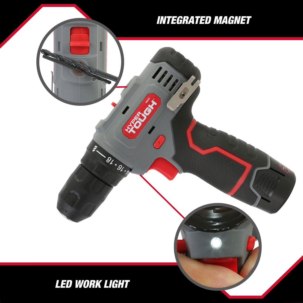 Hyper Tough 12V Max* Lithium-ion Cordless 3/8-inch Drill Driver with 1.5Ah  Battery, 99303