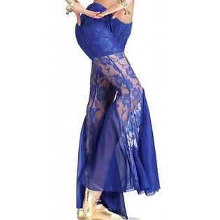 TOMCARRY Women Lace Belly Dance Wide Leg Bottom Pant