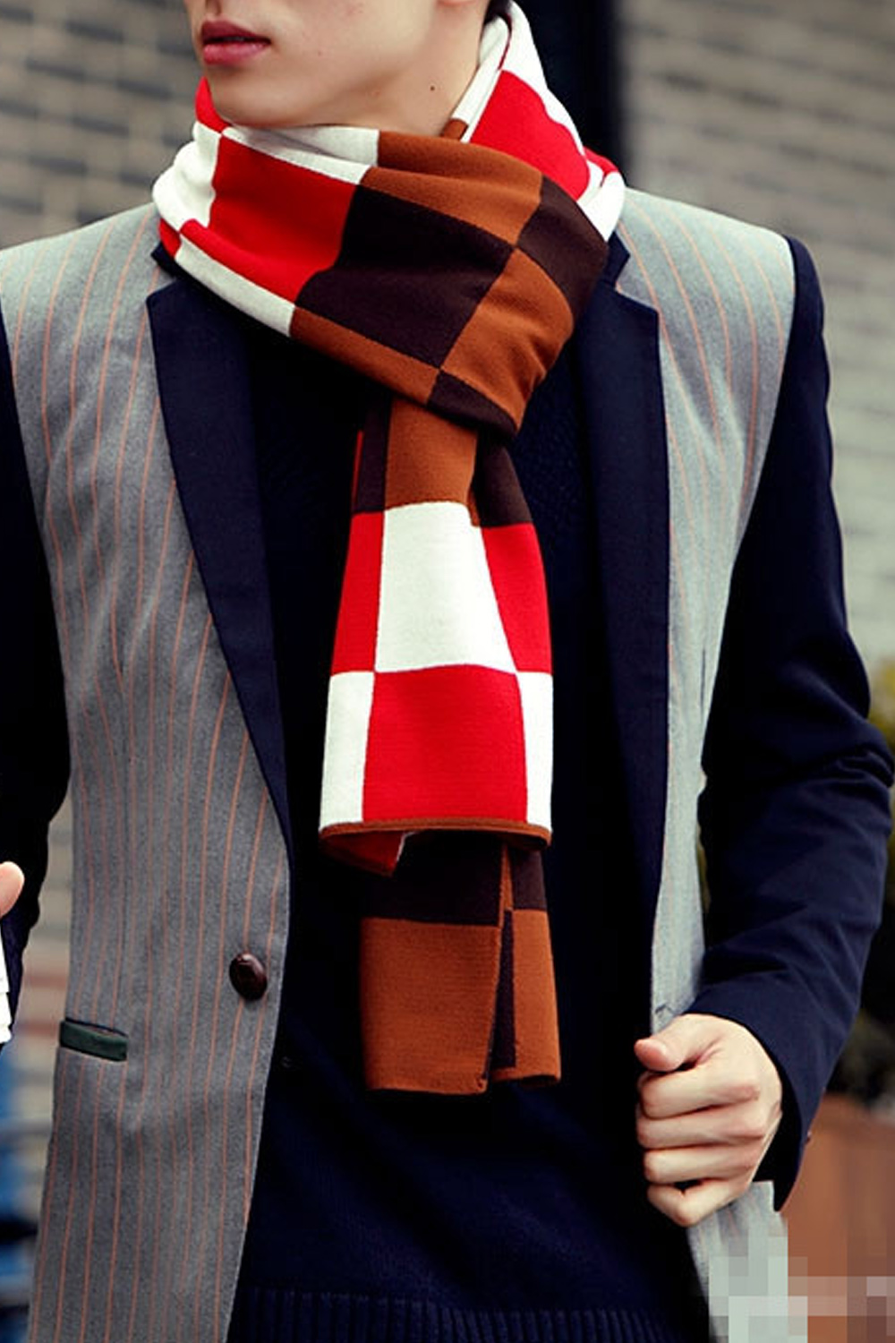Tomcarry Men Winter Thick Knit Warm Stylish Muffler