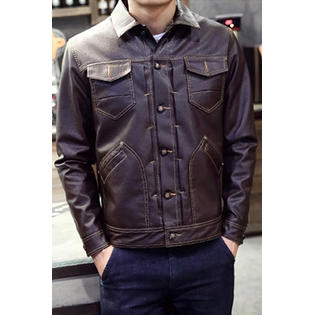 Leather jacket outlet and button down