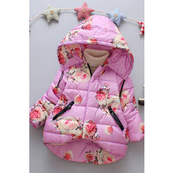 TOMCARRY Toddler Floral Long Sleeve Thick Winter Jacket