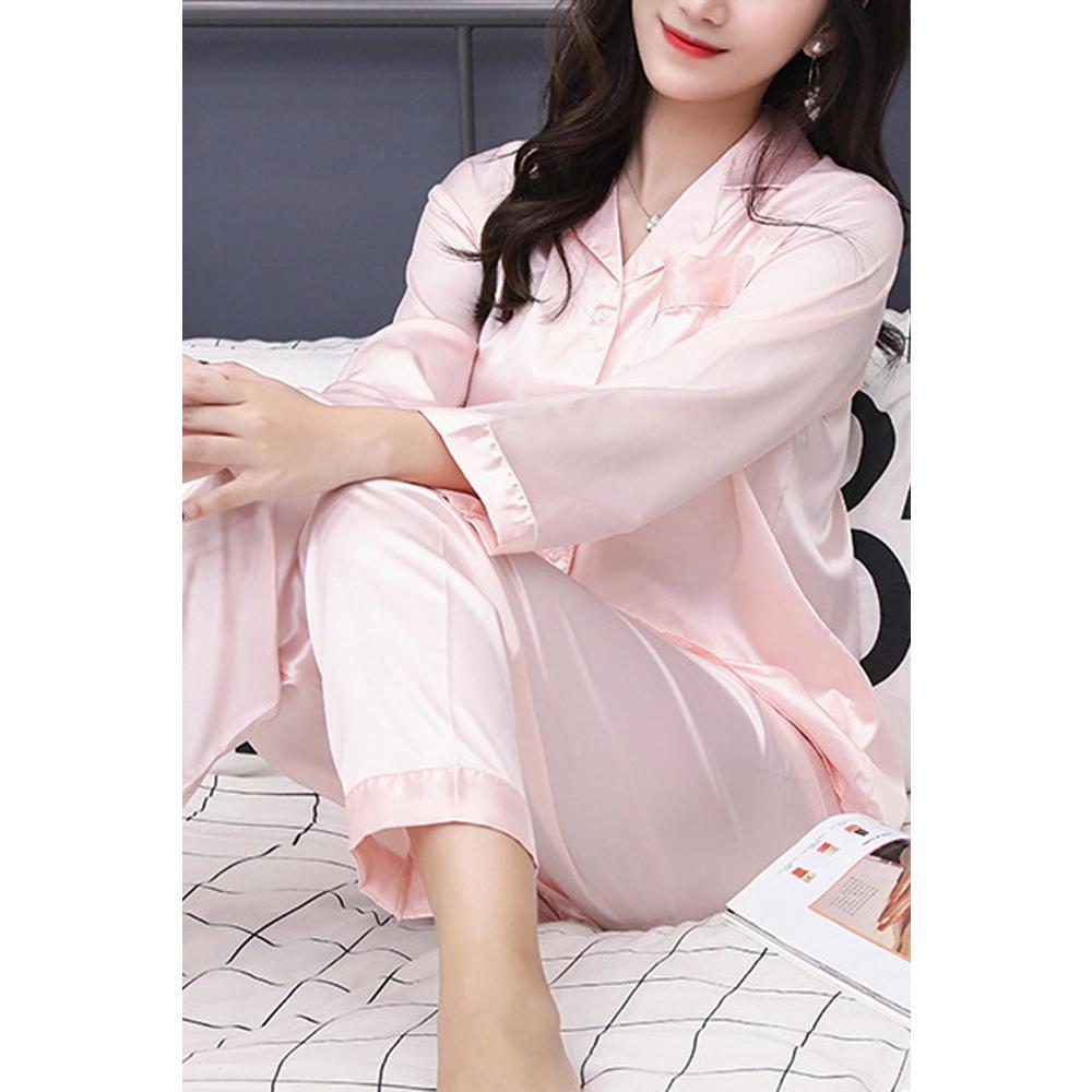 chinese dress ladies Silk nightdress with half sleeves