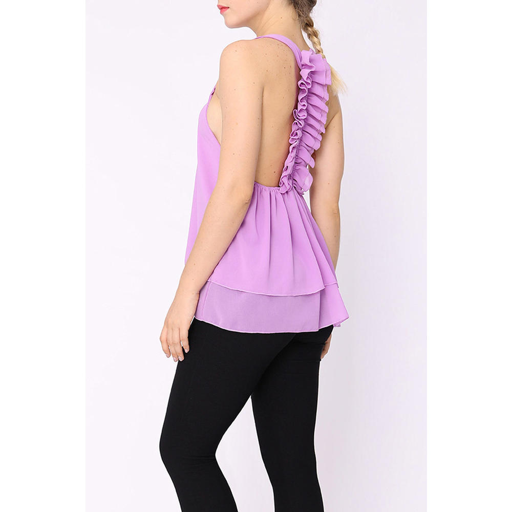 TOMCARRY Women Halter Neck Ruffled Stylish Top