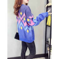 ZaraBeez Women Loose Printed Long Sleeve Sweater