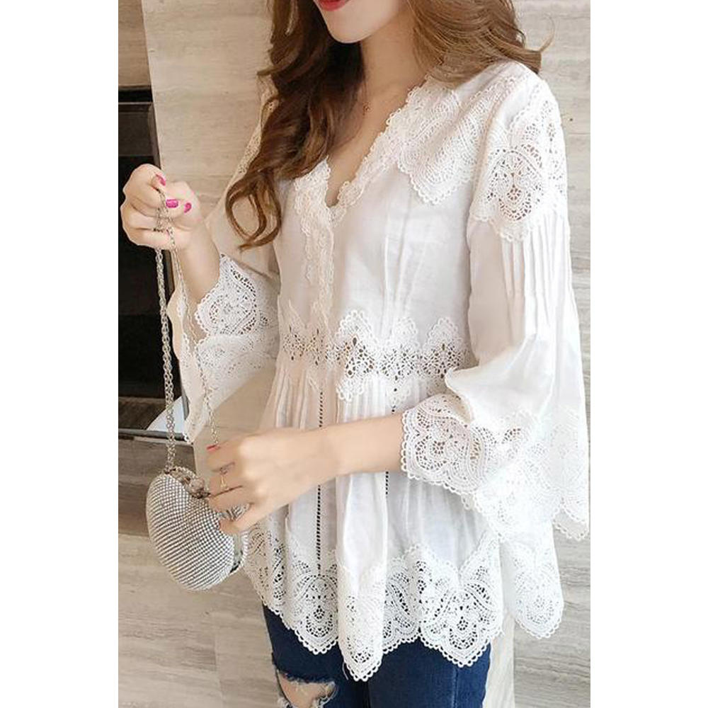 TOMCARRY Women Lace Stylish Design Casual Summer Top