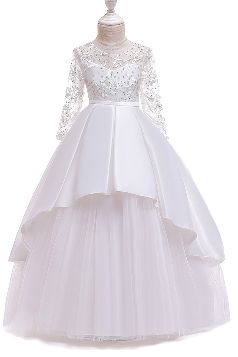 Unomatch Kid Girls Beautiful Princess Style Wedding Dress