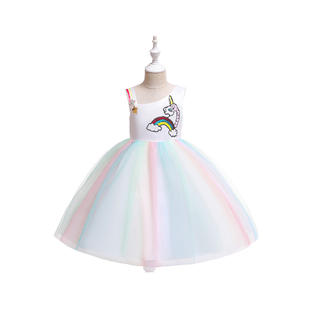 unicorn bridesmaid dress Lola + The Boys Unicorn Rainbow Tulle Dress, 8 main image 1