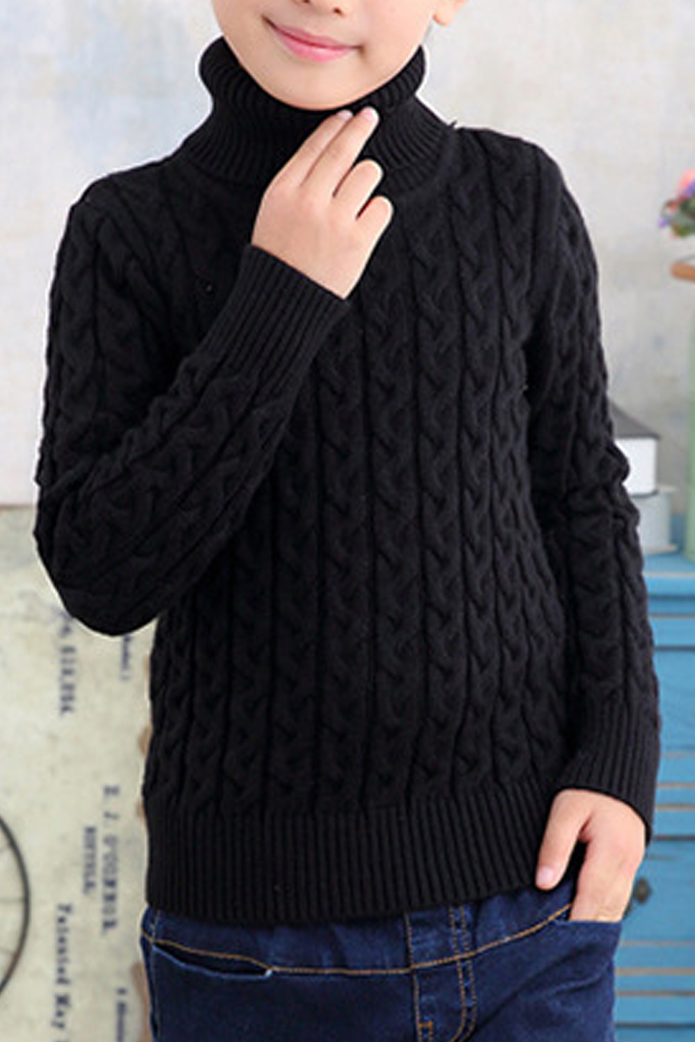 high neck sweater for baby boy