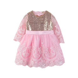 Tom Carry Baby Girls Button Back Sequins Bodice Lace Up Dress
