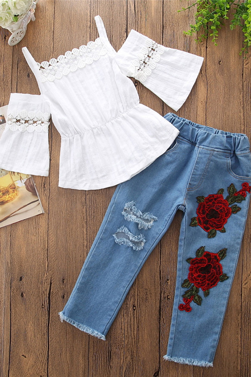 baby girl embroidered jeans