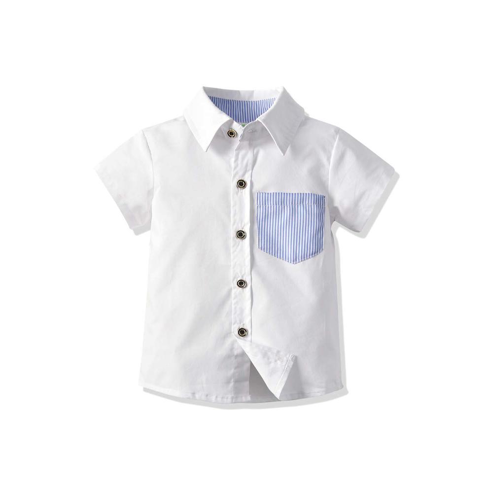 Tom Carry Baby Boys Lightweight Bow Neck Solid Color Summer Outfit