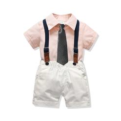 Tom Carry Baby Boys Solid Shirt Tie Multi Pieces Fashion Outfit Set