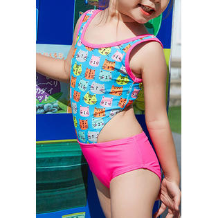 Patterned One-Piece Swimsuit for Girls