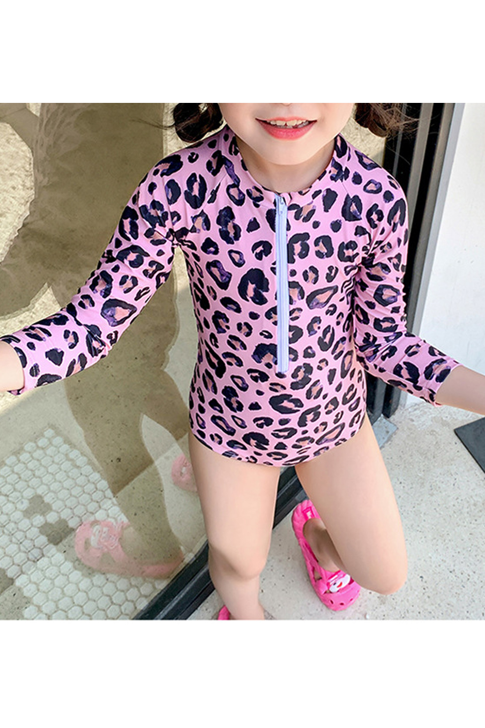 one piece long sleeve swimsuit girls