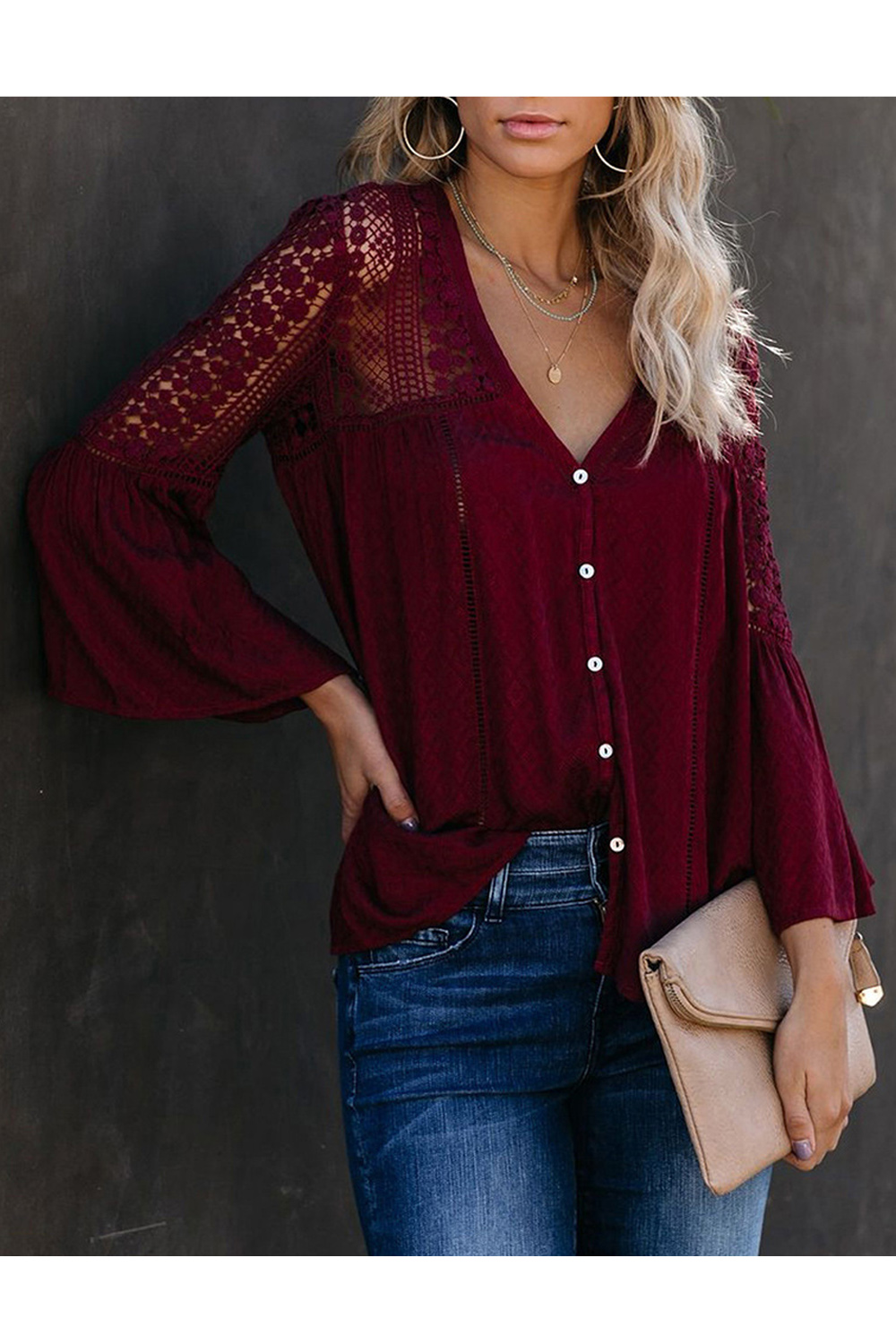 transparent lace shirt