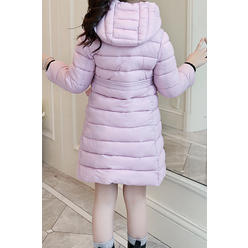 Zumeet Kids Girls Mid Length Breathable Hooded Neck Long Sleeve Warm Winter Season Padded Jacket