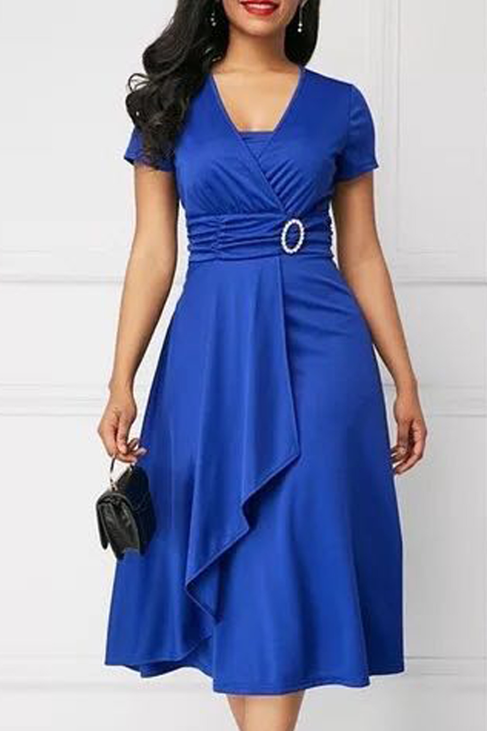 mid calf a line dress