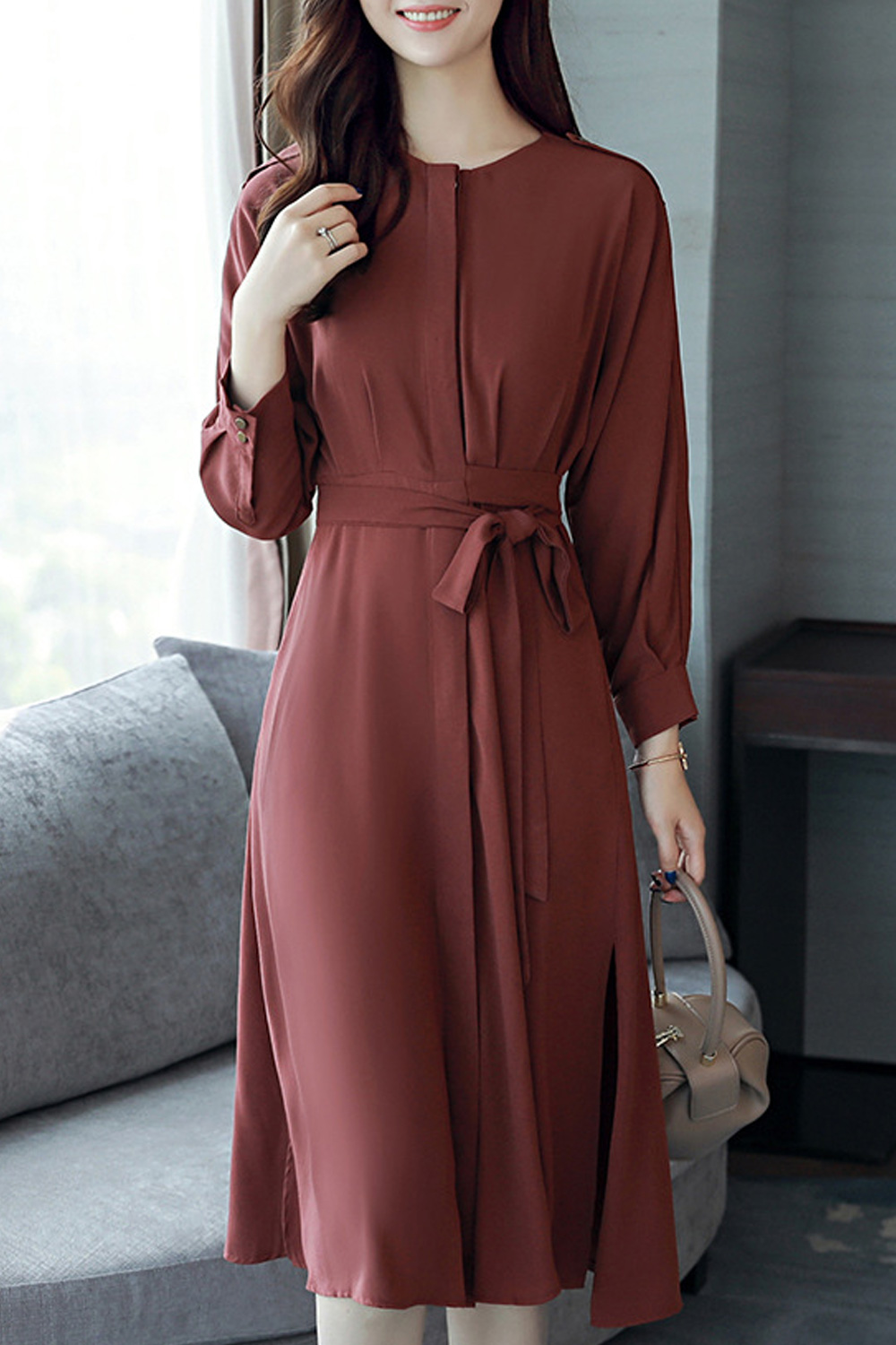 mid long sleeve dress