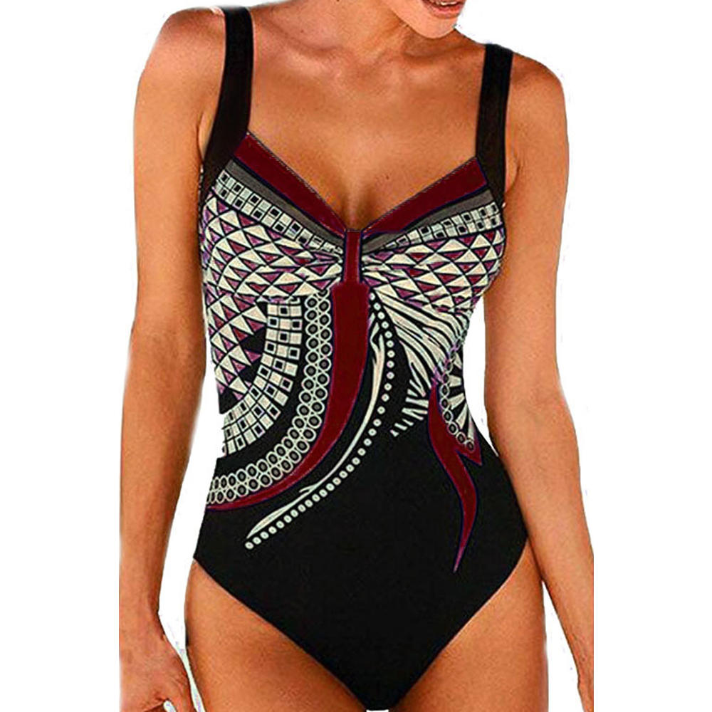 Zumeet Women Beautiful Printed Pattern Halter Neck Modern Styled Slim Fit Amazing Swimwear