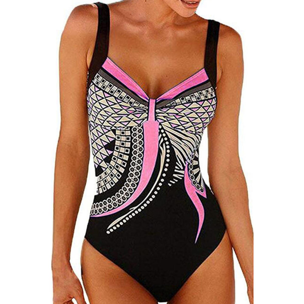Zumeet Women Beautiful Printed Pattern Halter Neck Modern Styled Slim Fit Amazing Swimwear