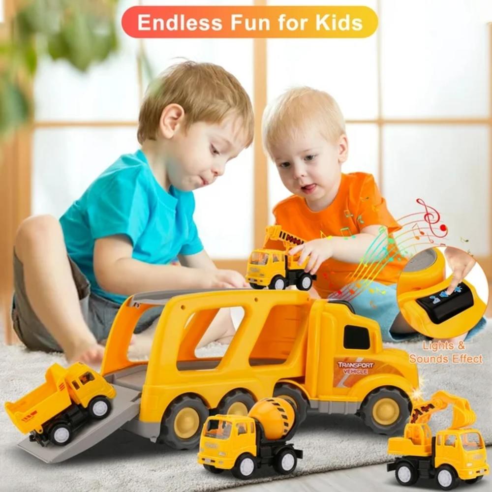 Nicmore Kids Toys Car for Boys: Boy Toy Trucks for 1 2 3 4 5 6 Year Old Boys Girls | Toddler Toys 5 in 1 Carrier Vehicle Construction