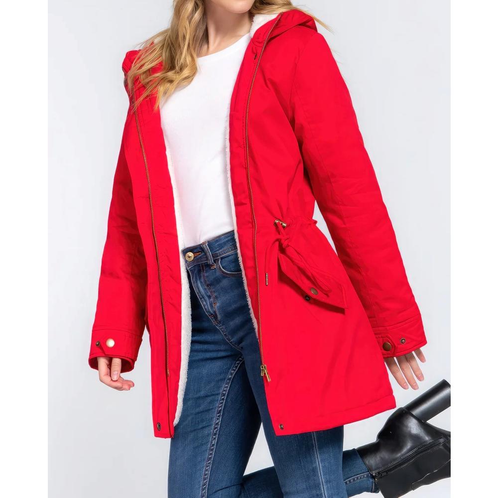 Yazona Women's Fleece Lined Hoodie Utility Jacket