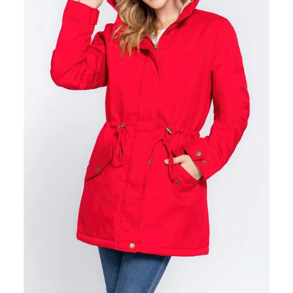 Yazona Women's Fleece Lined Hoodie Utility Jacket