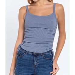 Yazona Women's Side Ruched Cami Knit Top