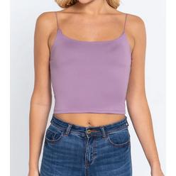 Yazona Women's Elastic Strap Two Ply Dty Brushed Knit Cami Top