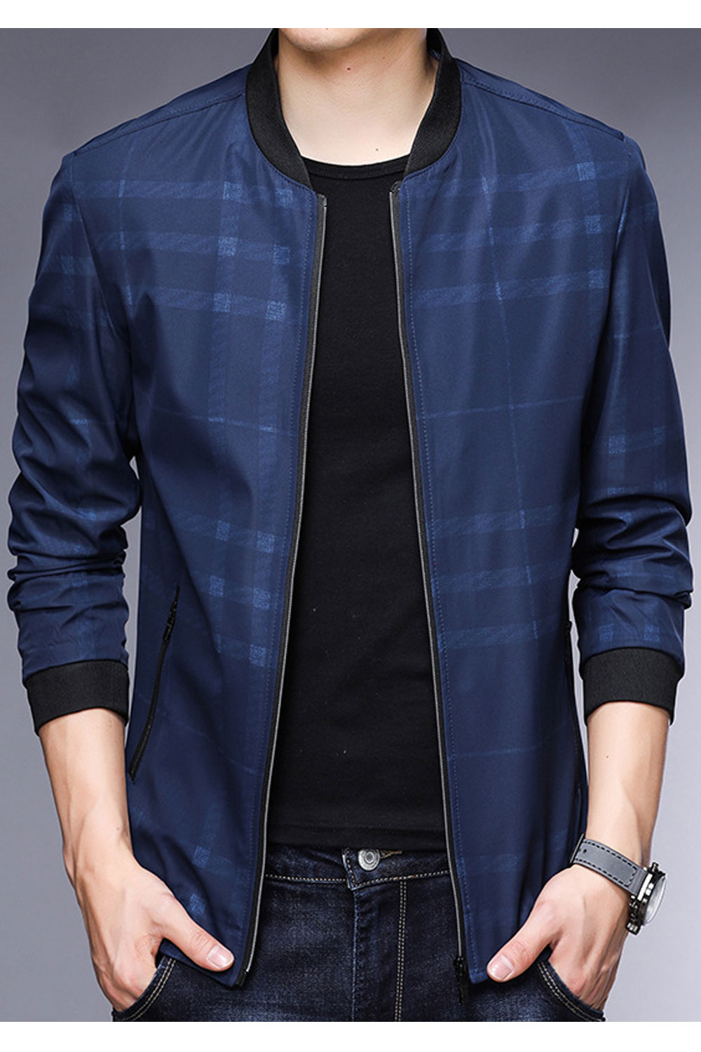 Round collar coat mens clearance