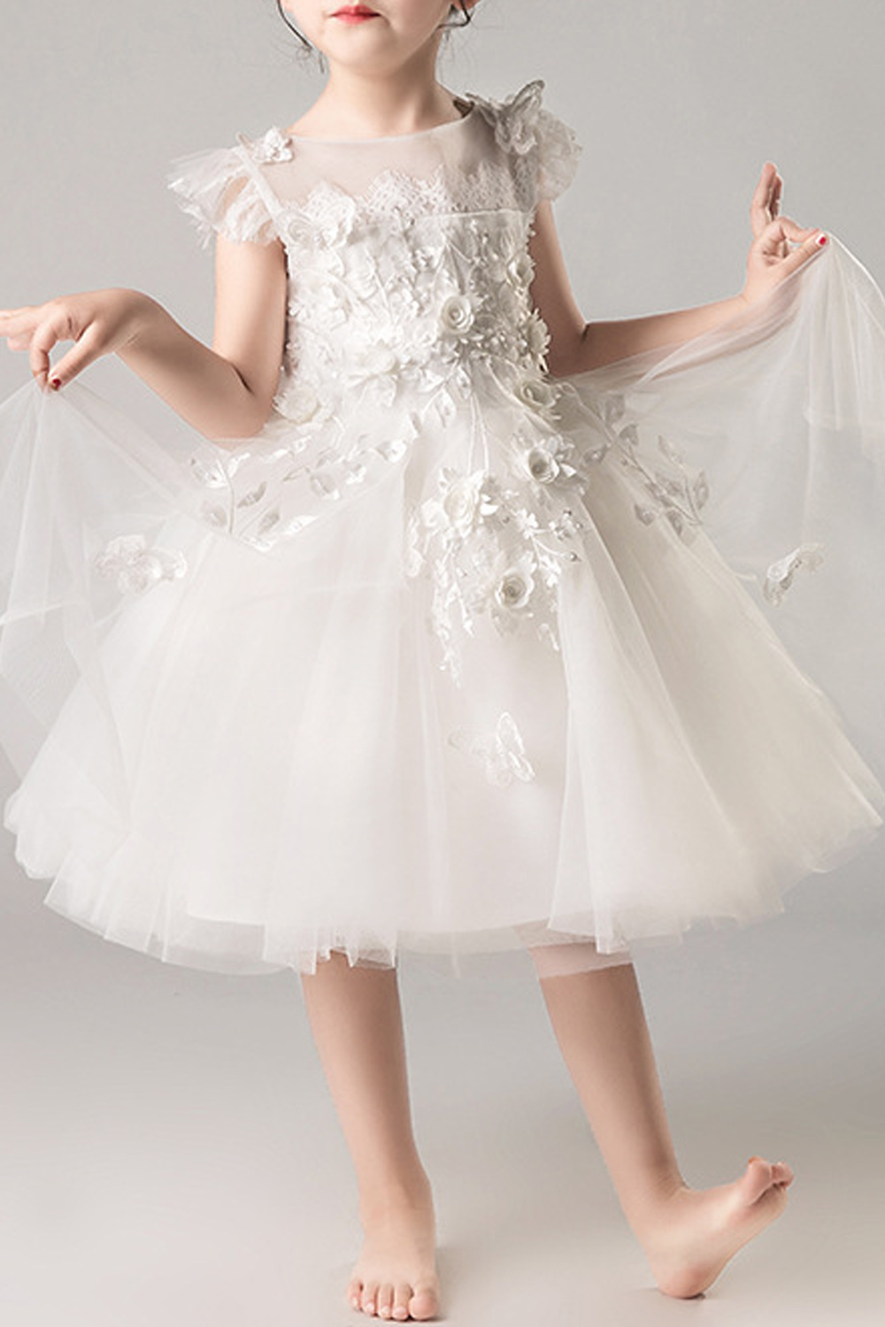 fluffy flower girl dress