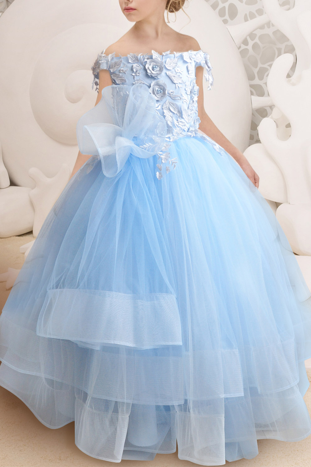 girls long blue skirt