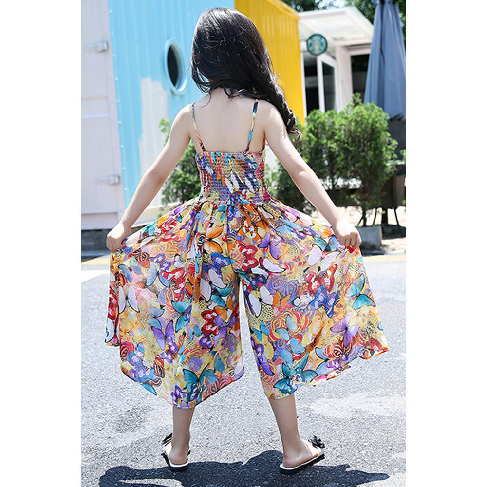 KettyMore Kids Girls Multi Color Floral Summer Jumpsuit