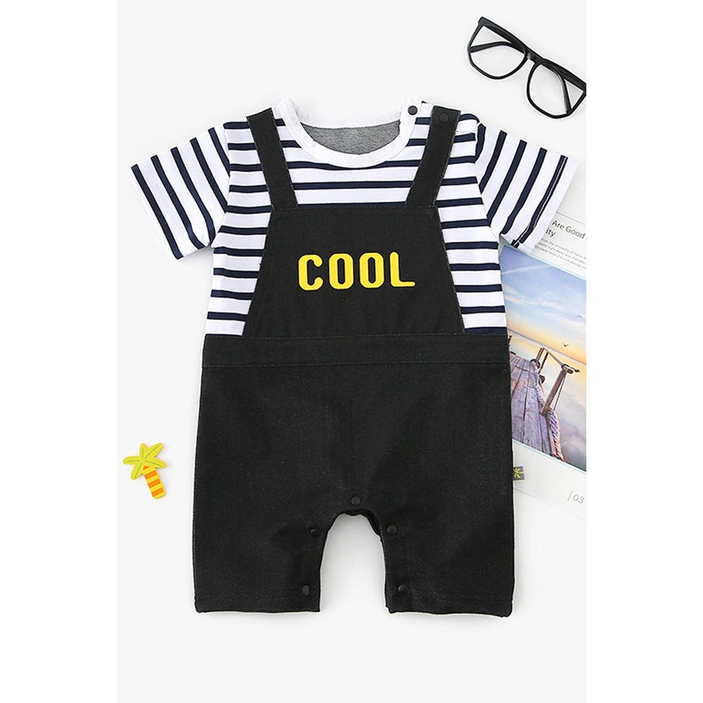Zumeet Baby Boys Striped Cool Print Summer Romper