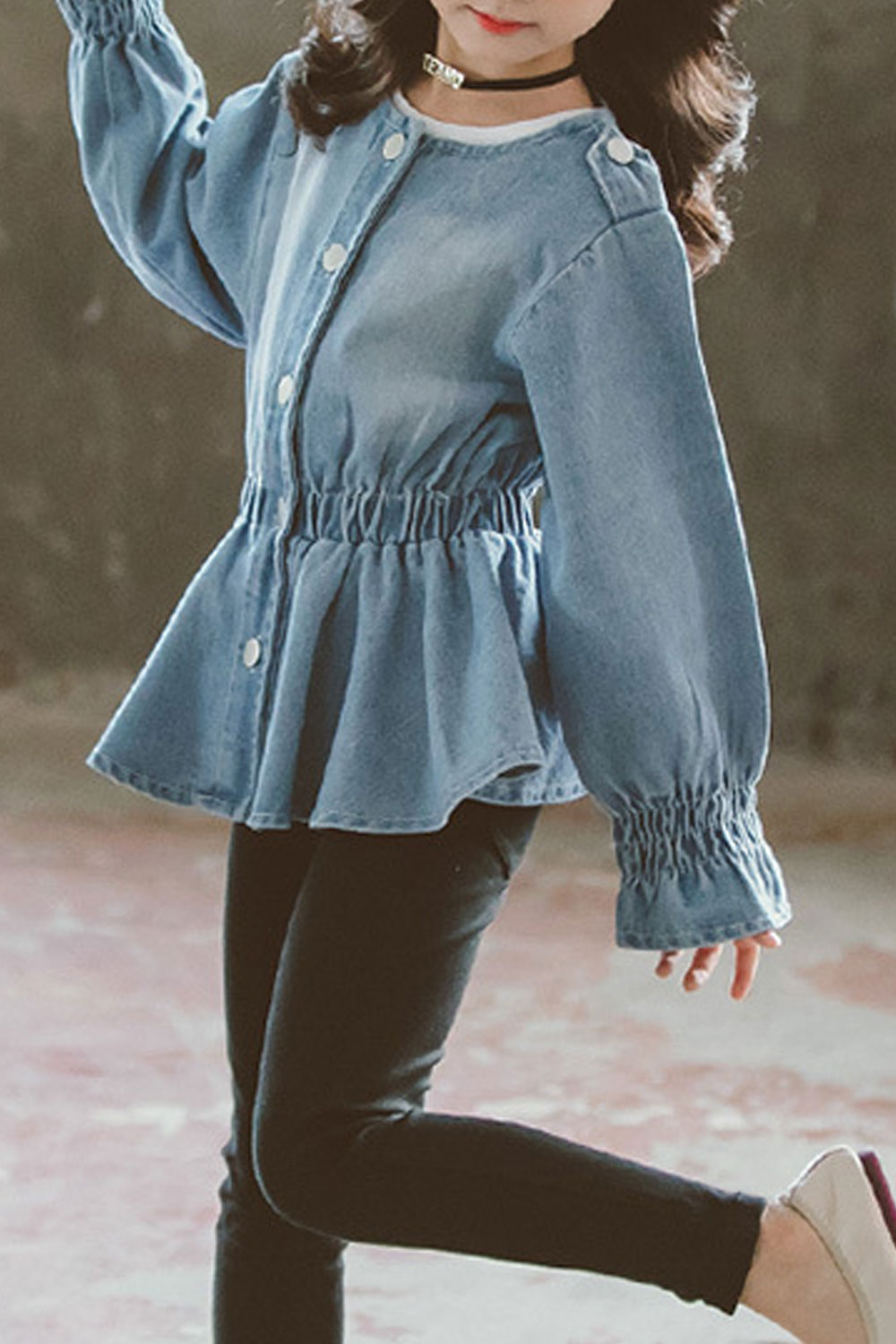 elastic denim jacket