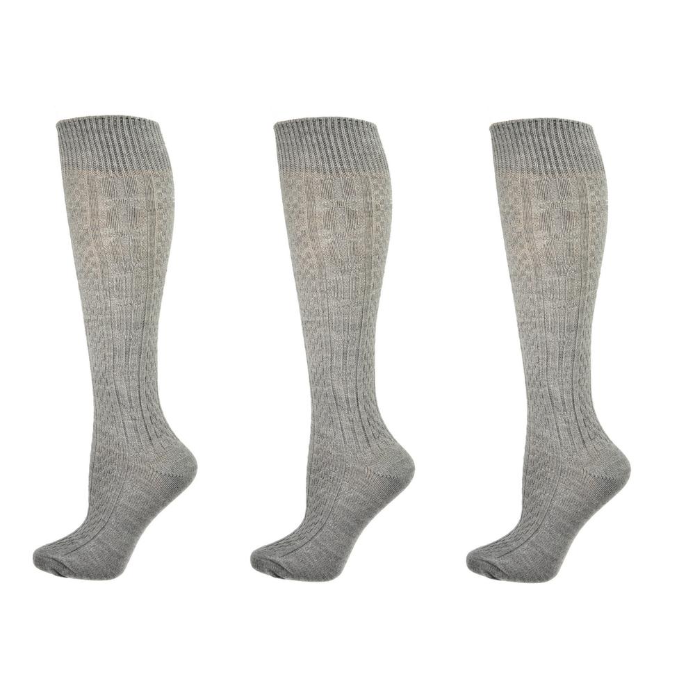 Sierra Socks 3-Pair Pack Girls School Uniform Acrylic Cable Knee High Socks