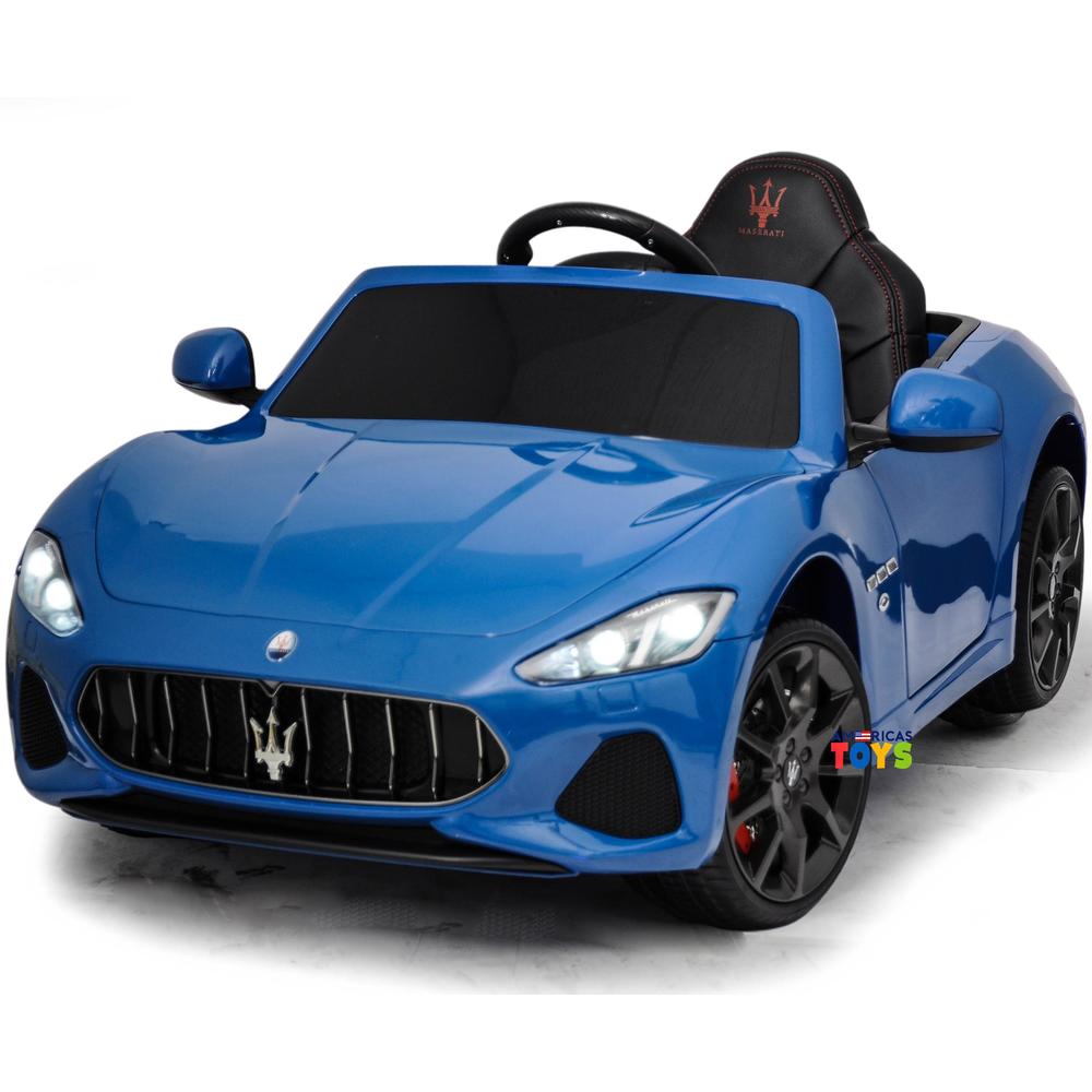 Maserati 12V Power Maserati GranCabrio Ride on Electric Car for Kids with Remote Control, LED Lights, MP3, Leather Seat, Color: Blue