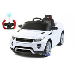 Range Rover 12V Electric Power Car Range Rover Evoque Ride on toy for Kids with Remote Control, LED Lights, MP3 music and horn, Color: White