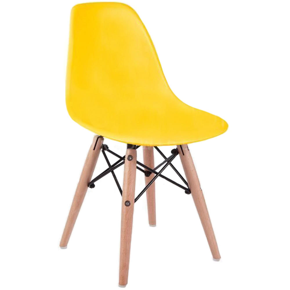 Ved lov Blueprint Vær forsigtig Homelala Yellow - Kids Size Eames Side Chair Eames Chair Yellow Seat  Natural Wood Wooden Legs Eiffel