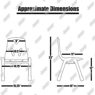 Homelala Kids Size Plastic Side Chair 12 Seat Height Childs Chair Coated Metal Legs School Chairs No Arm Arms Armless