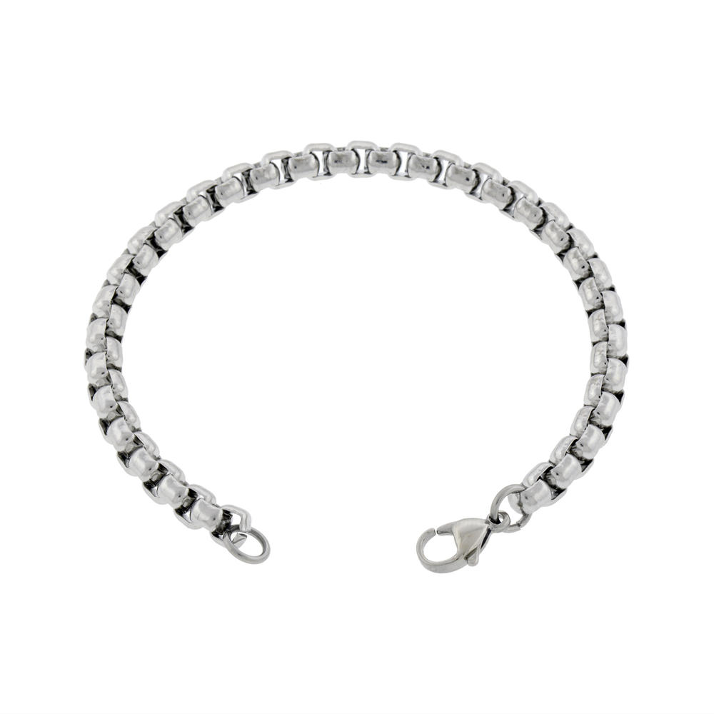 Generic Box Rolo Chain Bracelet, 5mm Wide, Made From 316l Stainless Steel, 7in to 10in