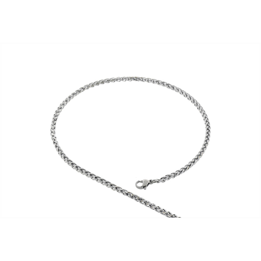 Generic Men's 3mm Thin Wheat Braided Link Stainless Steel Chain Necklace Choose From 18in to 40in