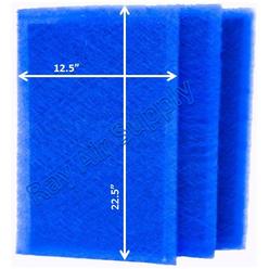 Ray Air Supply 14x25 EarthPure Air Cleaner Replacement Filter Pads 14x25 Refills (3 Pack) BLUE