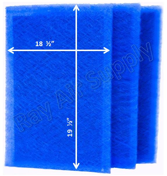 Ray Air Supply 21x21 Pristine Air Cleaner Replacement Filter Pads 21x21 Refills (3 Pack)